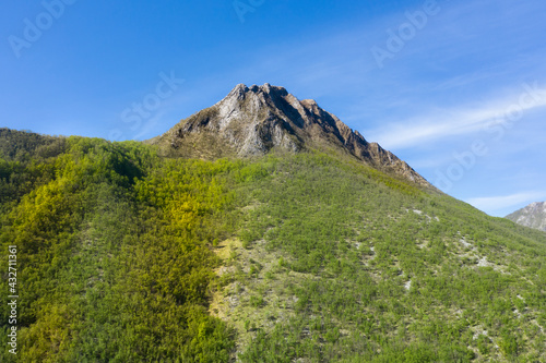 aerial view of one of the mountains of the apuan alps in tuscany