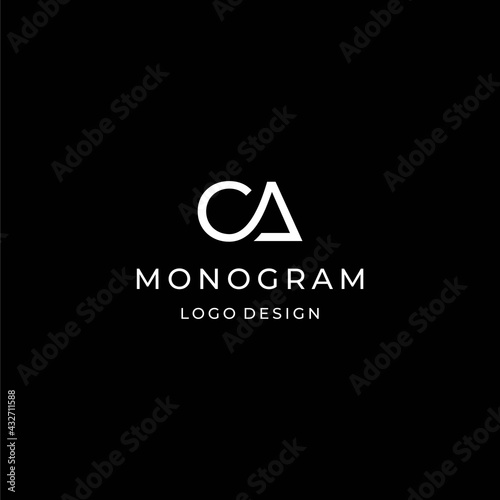 A modern and luxurious logo about the letters C and A designed from one geometric line.
EPS 10, Vector.