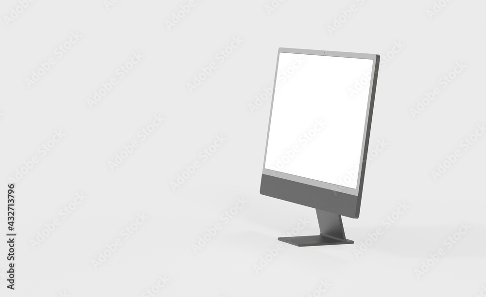Computer display mock up with blank white screen. Stylish desktop computer mockup. new in 3d Computer display mock up with blank white screen. Stylish desktop computer mockup. new in 3d