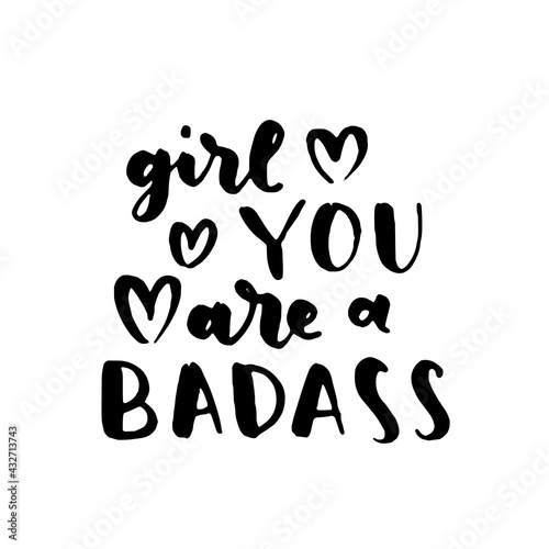 Women's rights quote, phrase. Vector lettering about feminism, woman rights, motivational slogan. Women support and empower, care of yourself, self-care poster.