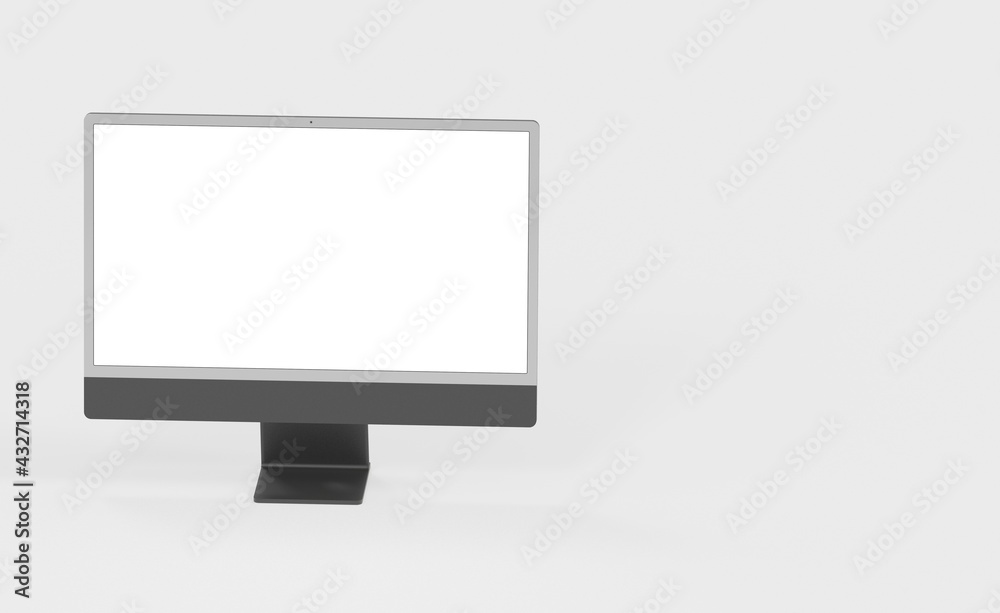 Realistic new flat screen computer monitor 3d style mockup with blank screen isolated 3d Realistic new flat screen computer monitor 3d style mockup with blank screen isolated 3d
