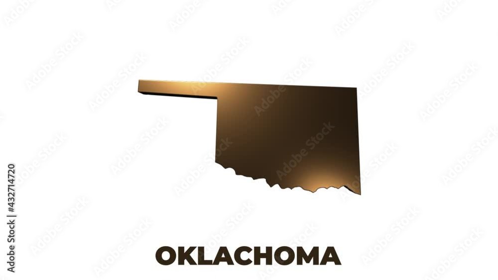 Oklahoma State of the United States of America. Animated 3d gold location marker on the map. Easy to use with screen transparency mode on your video. Oklahoma State of the United States of America. Animated 3d gold location marker on the map. Easy to use with screen transparency mode on your video.
