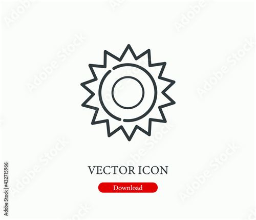 Sunny vector icon. Editable stroke. Linear style sign for use on web design and mobile apps, logo. Symbol illustration. Pixel vector graphics - Vector