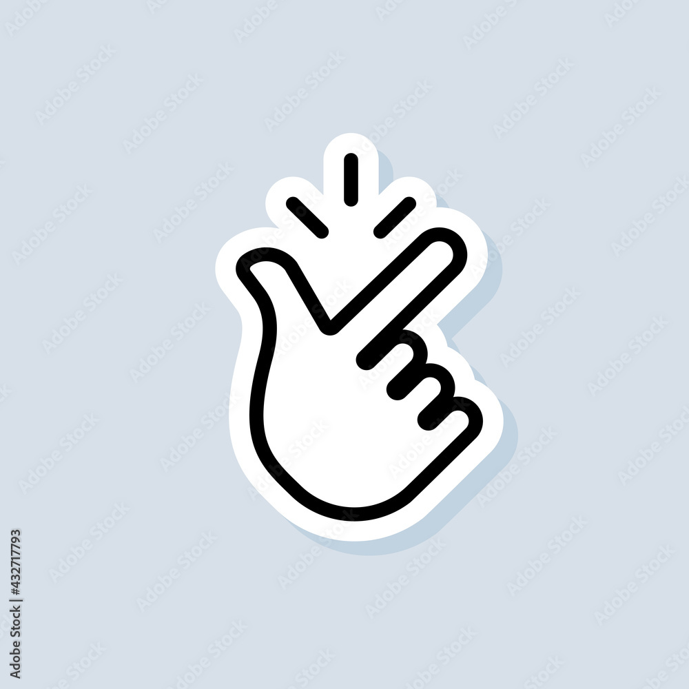 Snap of fingers sticker. Finger snap icon. Easy icon. Finger snapping line sign. Vector on isolated background. EPS 10 Snap of fingers sticker. Finger snap icon. Easy icon. Finger snapping line sign. Vector on isolated background. EPS 10