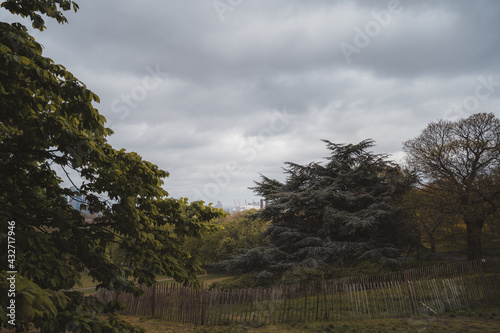 The view of O2 arena Millennium Dome from the Greenwich Park hill photo