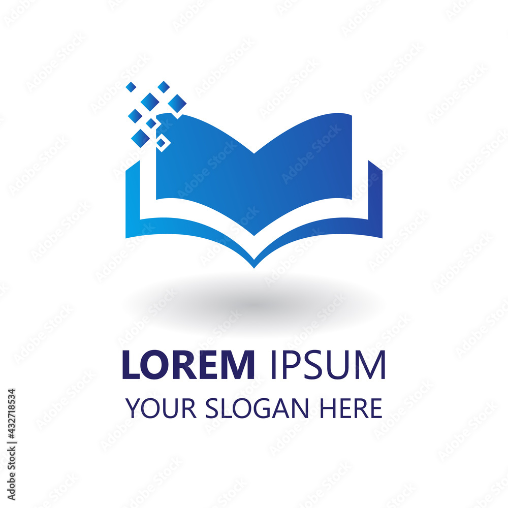 open book logo design template. open book illustration vector Stock