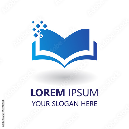 open book logo design template. open book illustration vector