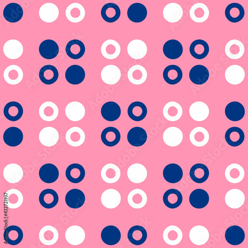 Simple geometric seamless pattern drawn by hand. Endless girly print. Vector illustration.