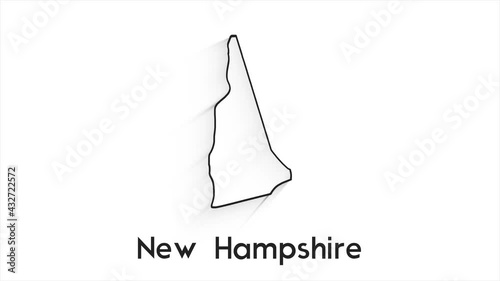 New Hampshire State of the United States of America. Animated line location marker on the map. Easy to use with screen transparency mode on your video. photo