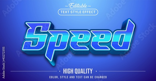 Editable text style effect - Speed Blue text style theme.