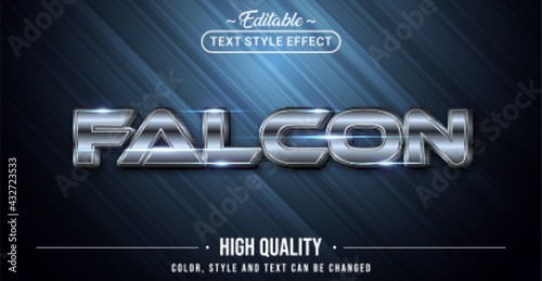 Editable text style effect - Falcon Silver text style theme.