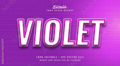 Editable text effect in Violet with Modern and Futuristic Style