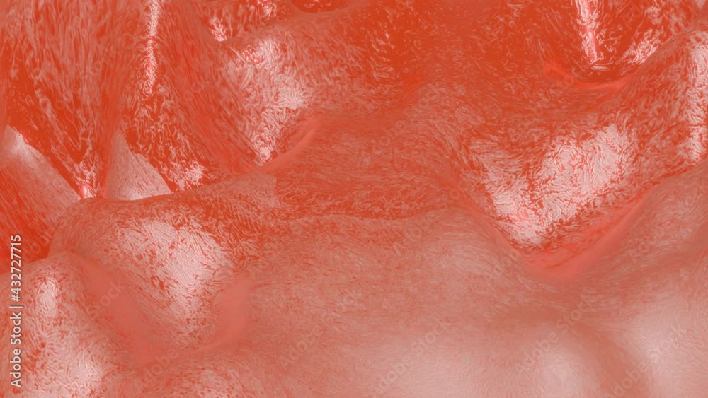 the red smooth textured surface is deformed. looped animated background. abstract animation. 3d render the red smooth textured surface is deformed. looped animated background. abstract animation. 3d render