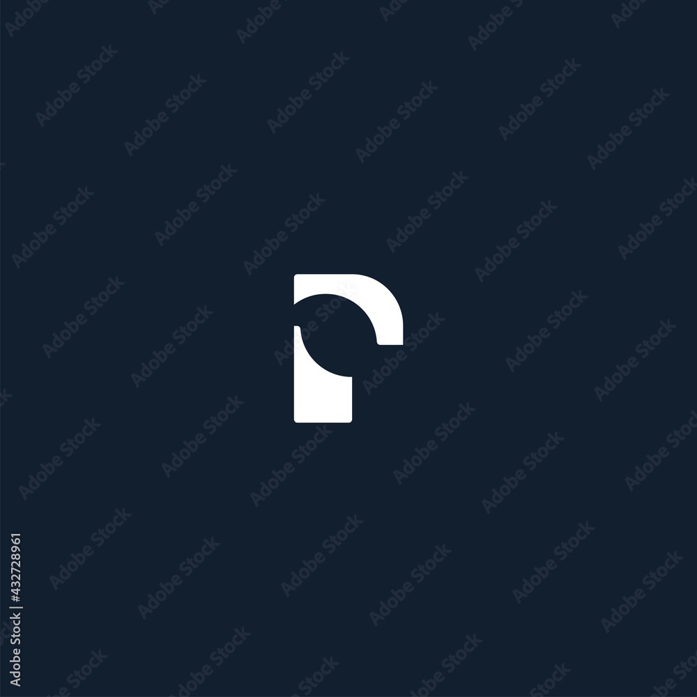 logo letter p with motive and color cool logo letter p with motive and color cool