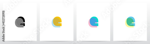 Stripes On The Foreground Letter Logo Design E