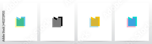 Stripes On The Foreground Letter Logo Design N