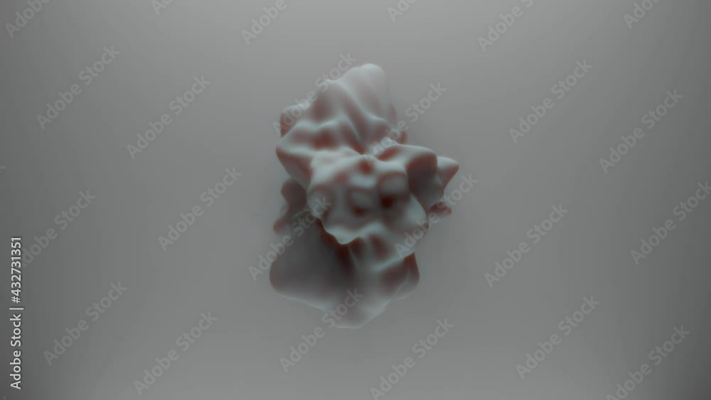 Simple animation of future form 4K. Abstract grey 3d rendering shape ...