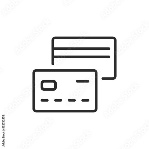 Credit card line icon. Simple thin line design. Vector icon
