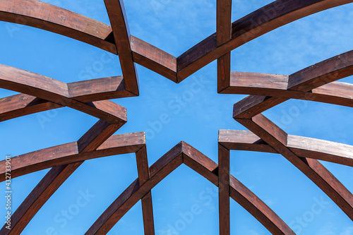 star shaped wooden dome detail