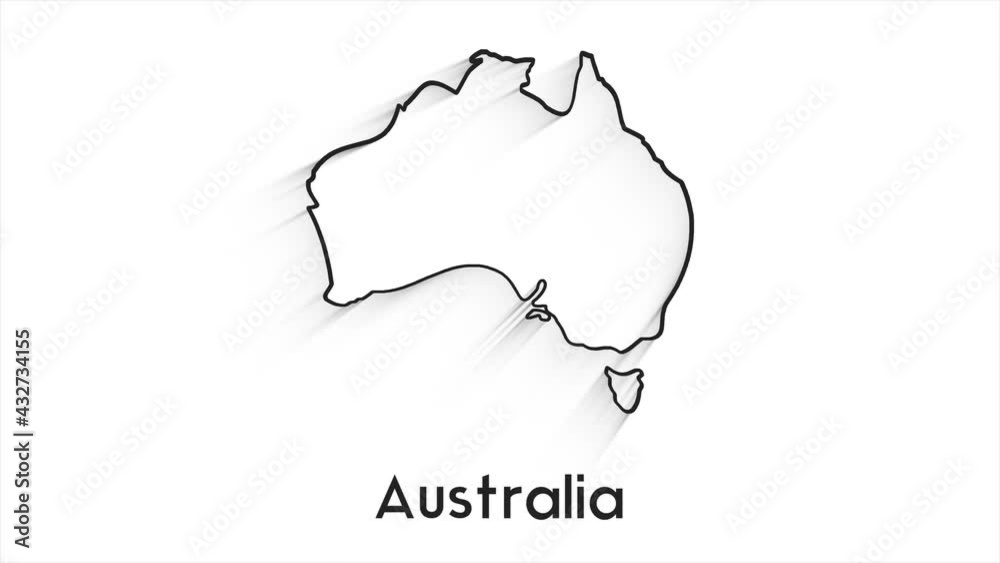 Australia Map Showing Up Intro By Regions 4k animated australian map intro background with countries appearing and fading one by one and camera movement