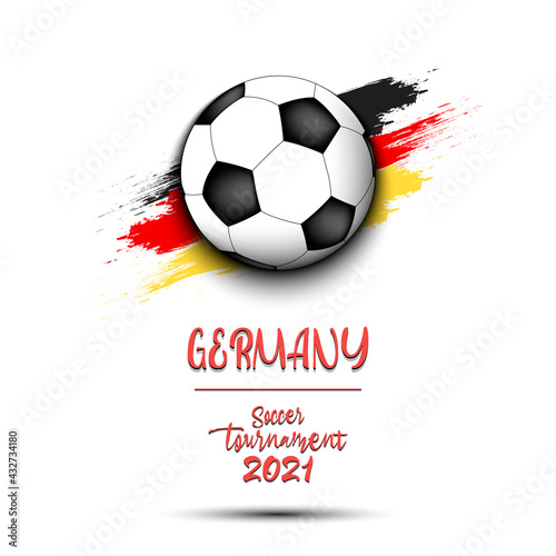 Soccer ball on the flag of Germany