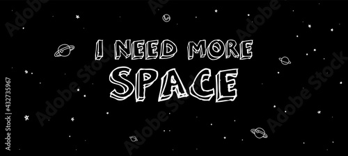 I need more space. Doodle space for decorative design. Vector sketch illustration