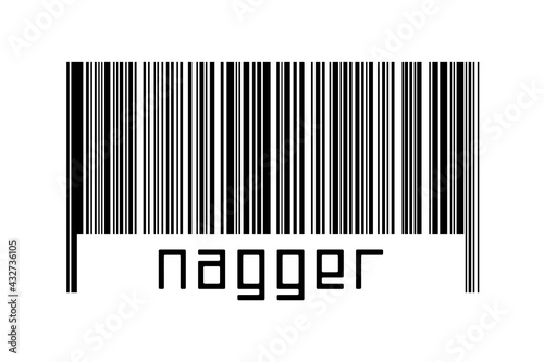 Barcode on white background with inscription nagger below