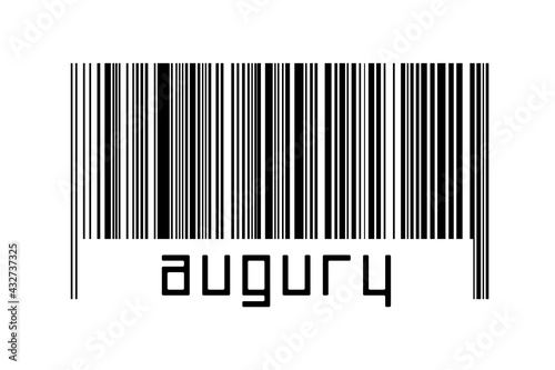 Billede på lærred Barcode on white background with inscription augury below