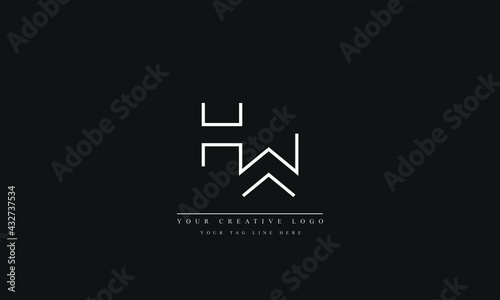 Letter Logo Design with Creative Modern Trendy Typography HW WH H W