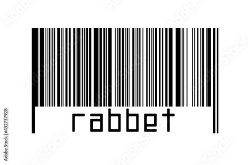 Barcode on white background with inscription rabbet below