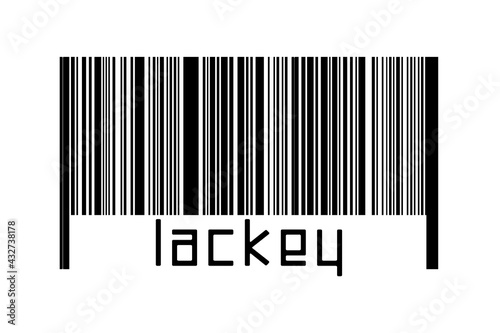 Barcode on white background with inscription lackey below