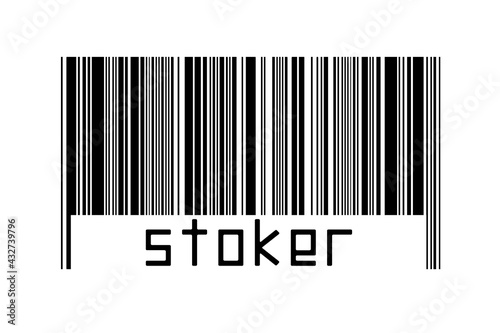 Obraz na plátně Barcode on white background with inscription stoker below