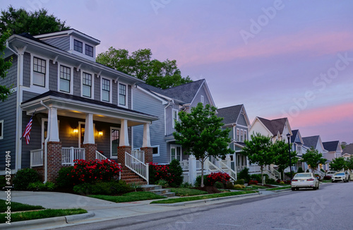 New homes on a quiet street in RaleighNC © zimmytws
