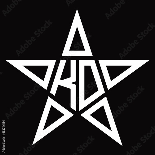 Logo monogram with star shape design template