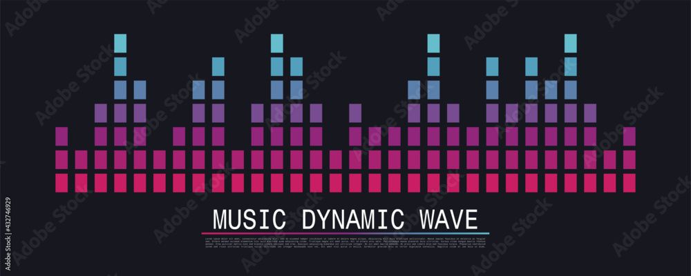 Sound Wave Symbol of Equaliser. Music soundwave design. Vector illustration. - obrazy, fototapety, plakaty 