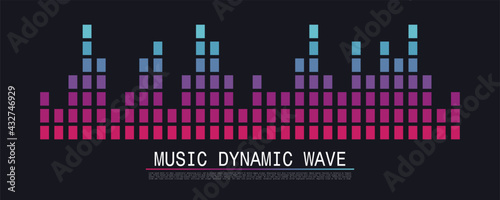 Sound Wave Symbol of Equaliser. Music soundwave design. Vector illustration.
