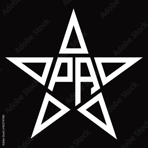 Logo monogram with star shape design template