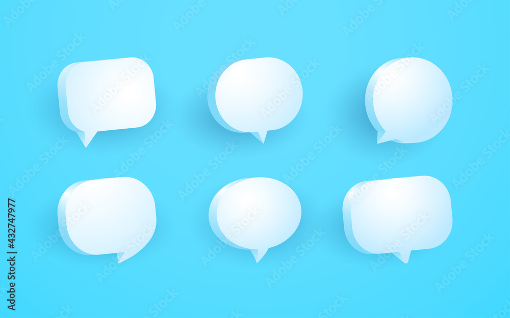 3d blue sky speech bubble collection 3d blue sky speech bubble collection