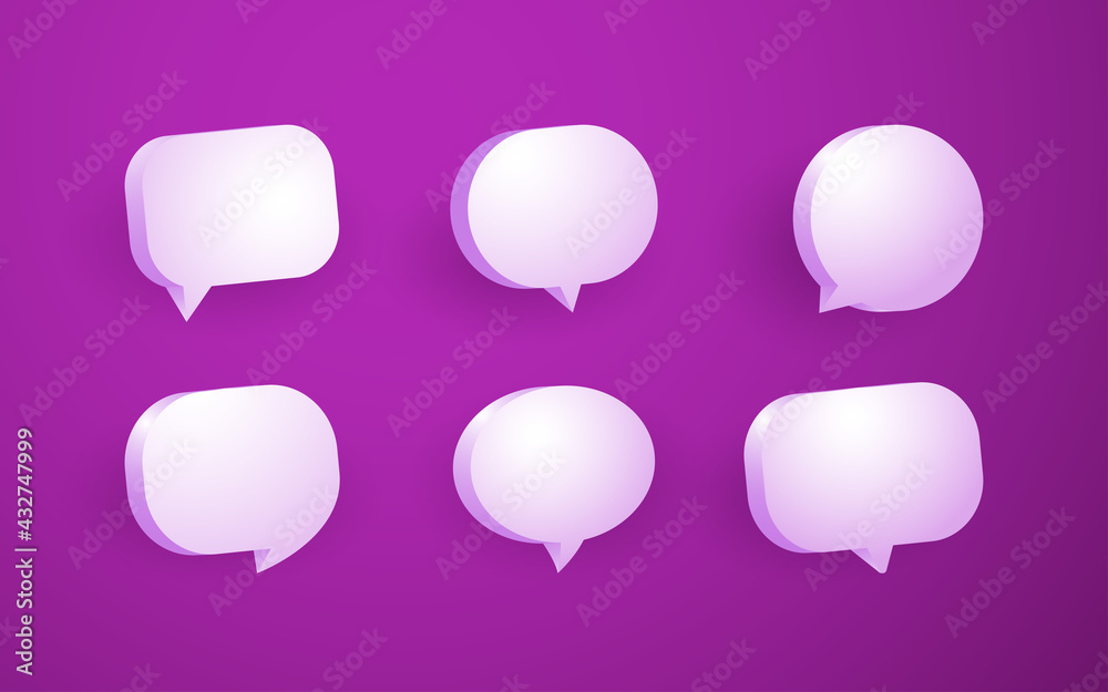 3d purple speech bubble collection 3d purple speech bubble collection