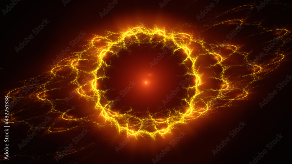 Fototapeta premium Abstract background, smooth multicolored lines on a black background.