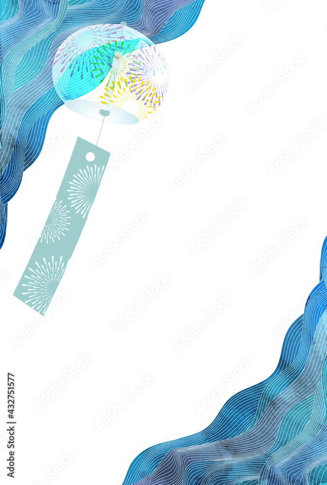 花火 波 暑中見舞い 背景 Stock Vector Adobe Stock