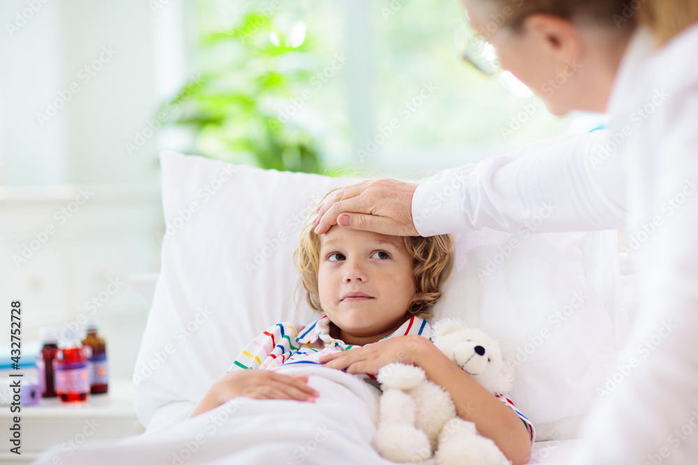 Sick little boy with asthma medicine. Ill child. Sick little boy with asthma medicine. Ill child.
