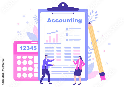 Financial Management or Accounting Vector Illustration For Increase Income, Economic Analysis, Finance Statement And Budget Concept