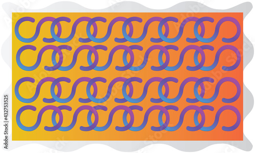 combination of chain rings on abstract background