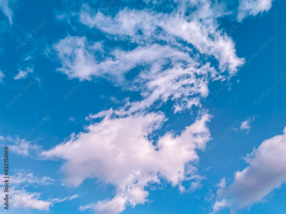 Bright White Cloud Formation in Blue Sky Bright White Cloud Formation in Blue Sky