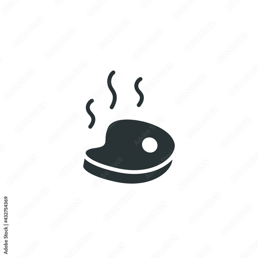 Meat glyph icon. Simple solid style. Meat, beef, food, grill, steak, meal, bbq, kitchen, restaurant concept. Vector illustration isolated on white background. EPS 10 Meat glyph icon. Simple solid style. Meat, beef, food, grill, steak, meal, bbq, kitchen, restaurant concept. Vector illustration isolated on white background. EPS 10