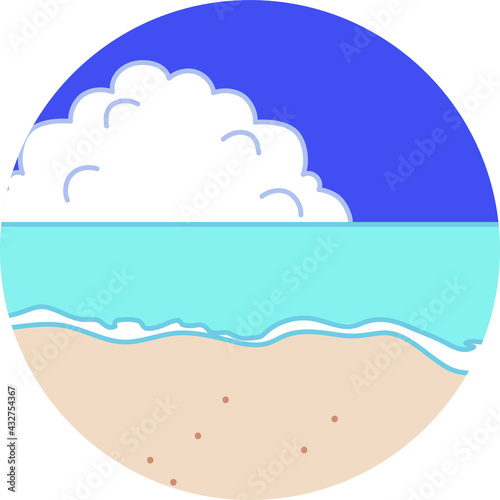 丸い形に抜き取った海の景色