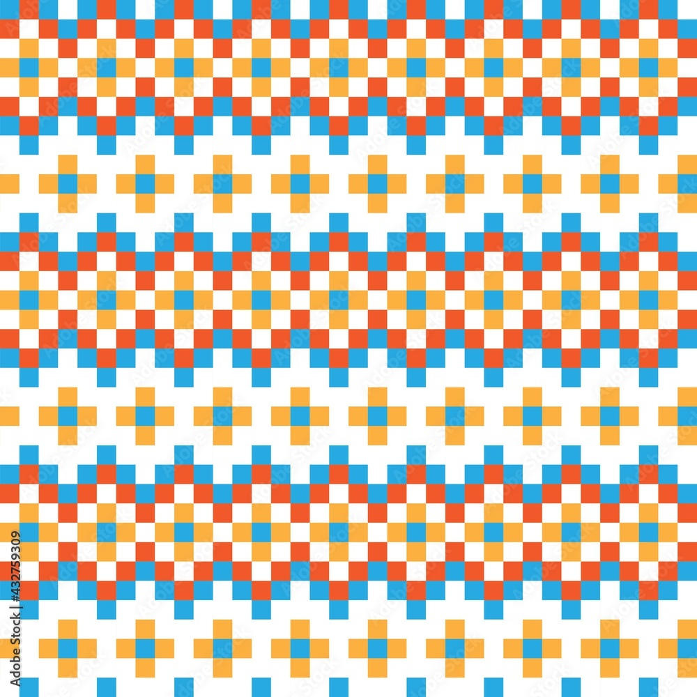 Fototapeta premium Orange Christmas Fair Isle Seamless Pattern Background