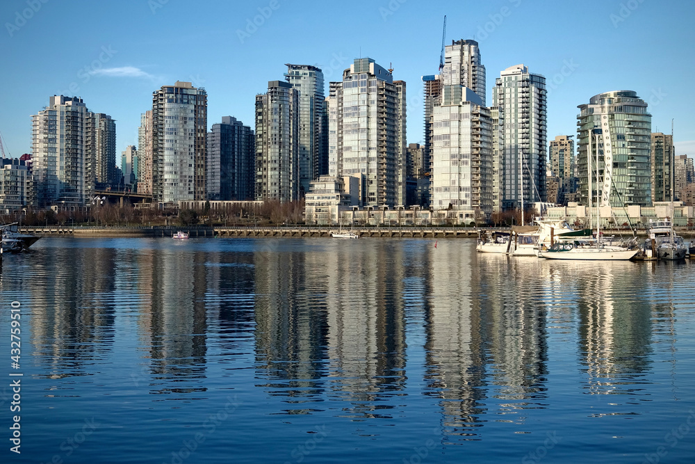 Vancouver skyline. Yaletown from False Creek.   British Columbia. Canada.