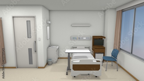 病院の病室 © Piyomo